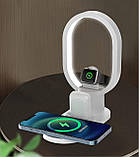 Бездротова зарядна станція — LED нічник 4in1 15 Вт, фото 2