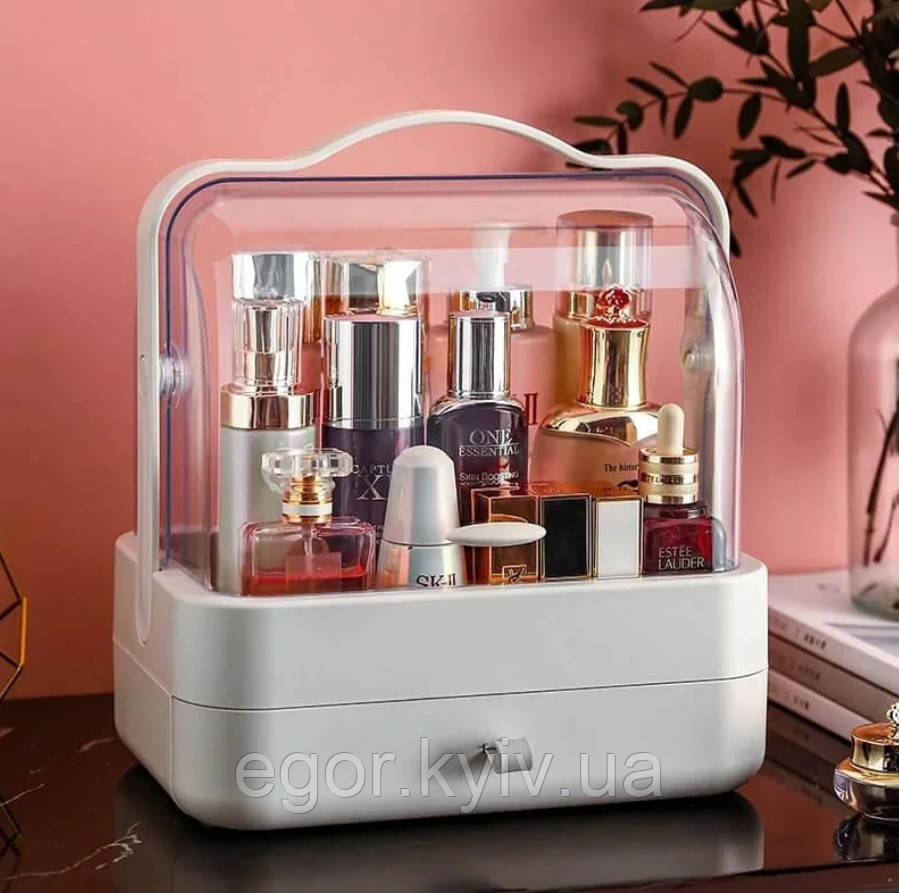 Органайзер для косметики 2 секции (розовий) YM206 Single Drawer | Косметический органайзер, фото 1