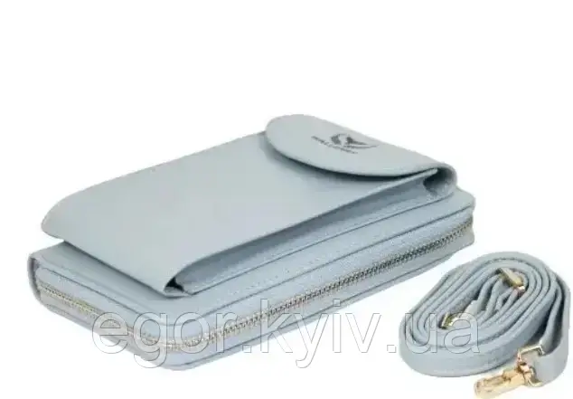 Гаманець ZL8591 ГОЛУБИЙ Wallerry ⁇ Жіночий клатч з екошкіри, фото 1