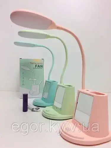 Настільна лампа з дзеркалом yw9070 і USB-виходом для заряджання телефона, фото 1