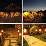 Водонепроникний ліхтар 80 см з ефектом полум'я Solar flame led light sensor activated, фото 3