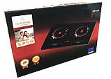 Двокомфоркова настільна інфрачервона електроплита Crownberg CB-1330 на 2000 Вт, фото 8
