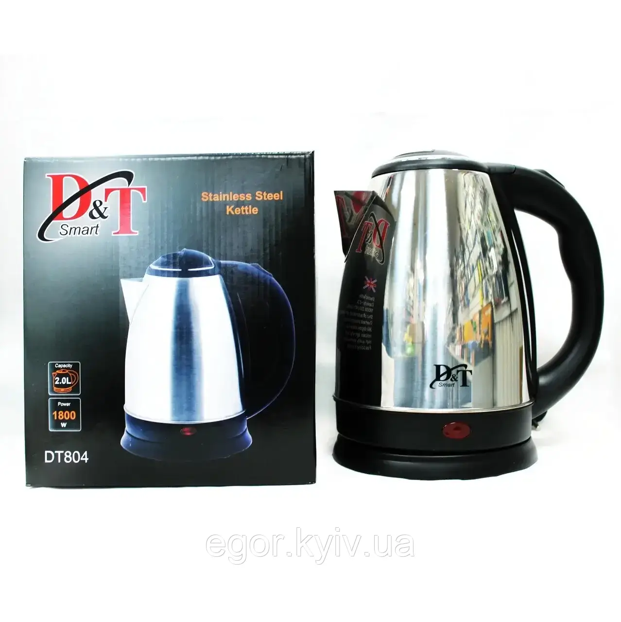 Електрочайник із неіржавкої сталі D&T Smart DT 804, фото 1