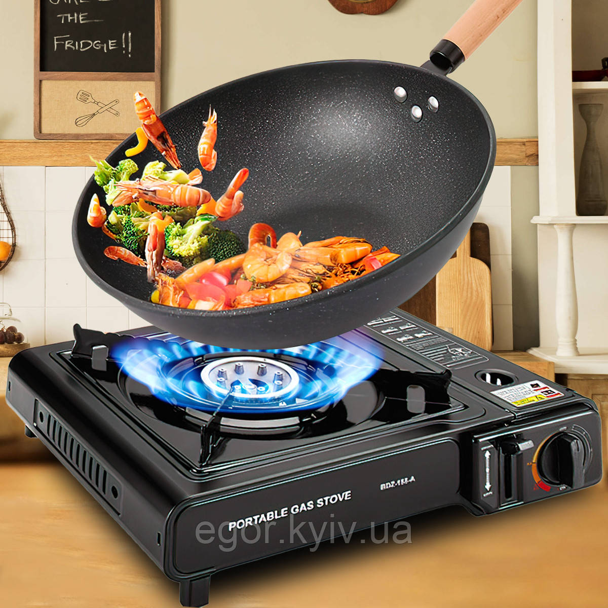 Портативна туристична газова плита з п'єзопідпалом Happy Home BDZ-155-A в коробке, фото 1