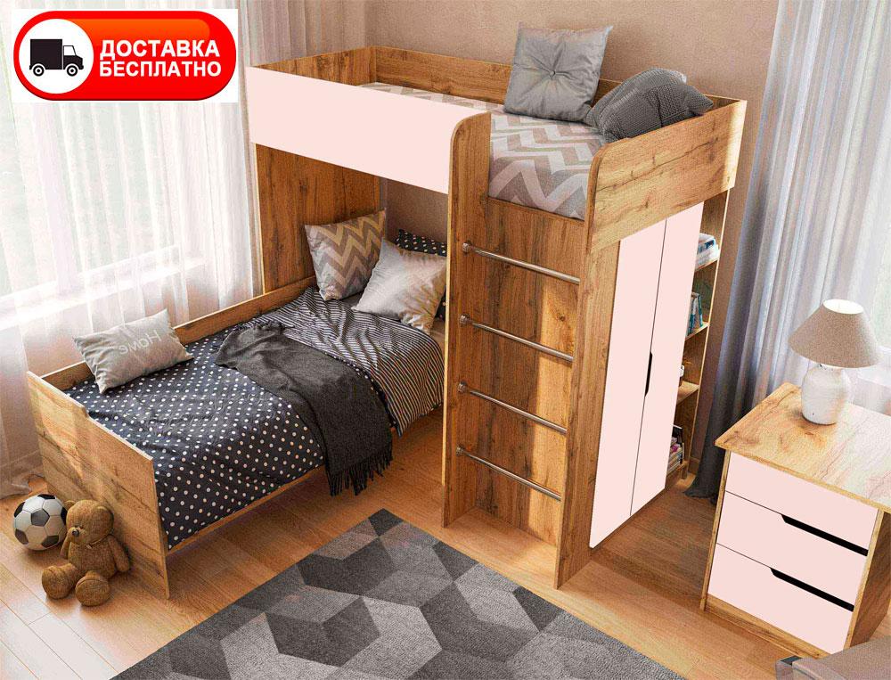 Дитяче ліжко-кімната горище Bed Room 3 корпус Тахо/фасади Сакура (ніжно-рожевий), фото 1