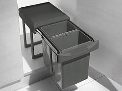 Відро 2х7,5 л висувне для сміття INOXA ардезія