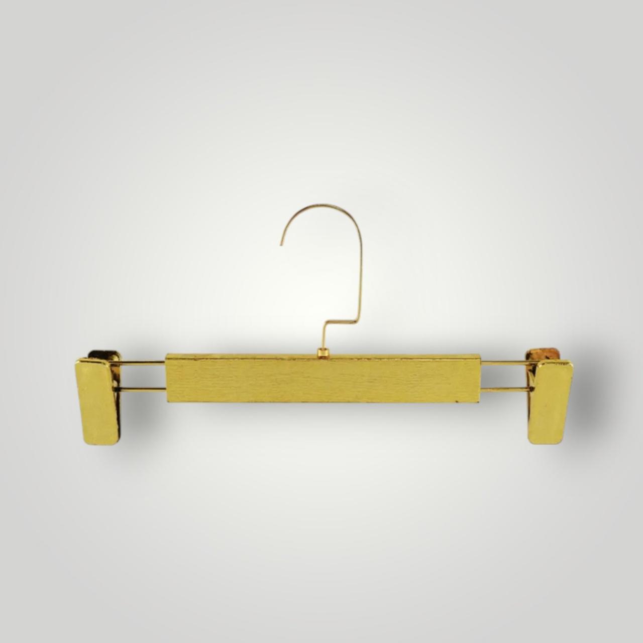Плічки вішалки з прищіпками 31 см золоті тремпеля для штанів і спідниць уп.5 шт, фото 1
