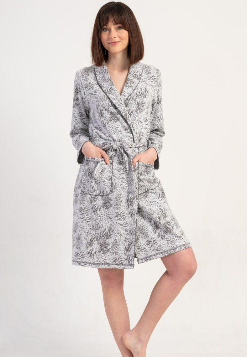 Домашній жіночий халат кашемір Vienetta сірий, фото 1