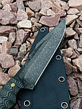 Тактичний ніж ручної роботи «Клик #1» з піхвами із кайдекса Х12МФ/60 HRC., фото 2