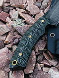 Тактичний ніж ручної роботи «Клик #1» з піхвами із кайдекса Х12МФ/60 HRC., фото 3