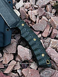 Тактичний ніж ручної роботи «Клик #1» з піхвами із кайдекса Х12МФ/60 HRC., фото 6