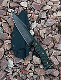 Тактичний ніж ручної роботи «Клик #1» з піхвами із кайдекса Х12МФ/60 HRC., фото 4