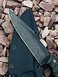 Тактичний ніж ручної роботи «Клик #1» з піхвами із кайдекса Х12МФ/60 HRC., фото 5