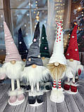 Новорічний ельф гном 75-80 см на довгих ніжках, декоративний різдвяний скандинавський гном, фото 5