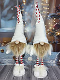 Новорічний ельф гном 75-80 см на довгих ніжках, декоративний різдвяний скандинавський гном, фото 4