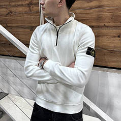 Stone Island 1/3 Zip Sweatshirt білий