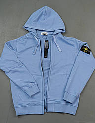Stone Island Zip hoodie блакитний