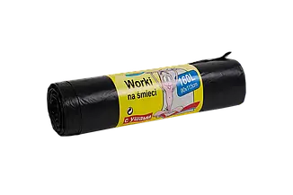 Пакети для сміття Toppack з вушками 160 л 18 мкм (90×115 см), 10 шт, чорні