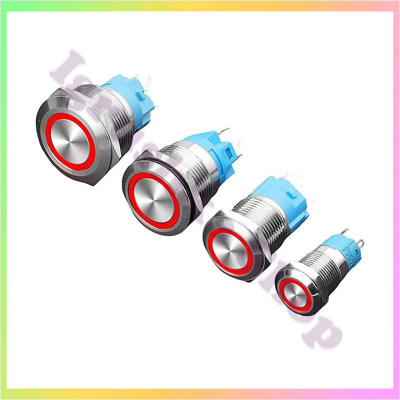 Кнопка 22 мм фіксована 12 24 В червоний світлодіод 5 pin 22F 11EZ металева з підсвічуванням для керування та живлення, фото 1