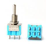 Перемикач тумблер живлення MTS203 250В 3А трипозиційний міні тумблер DPDT ONOFFON для Arduino DIY електроніка, фото 4