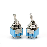 Перемикач тумблер живлення MTS203 250В 3А трипозиційний міні тумблер DPDT ONOFFON для Arduino DIY електроніка, фото 7