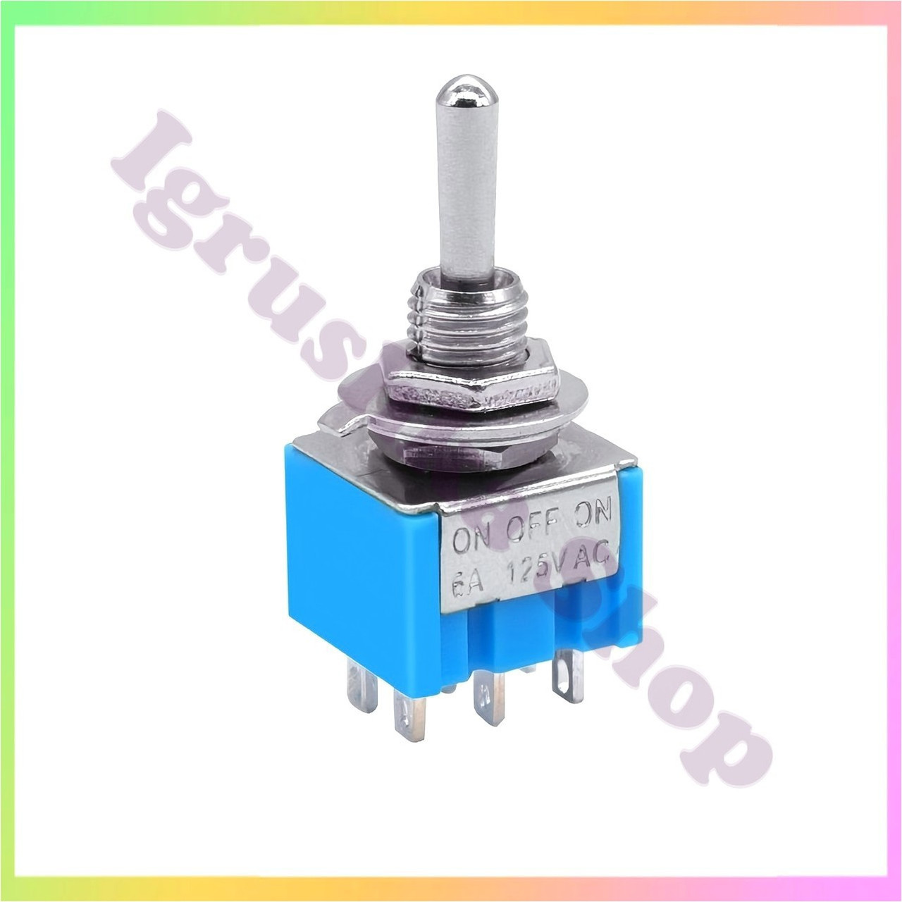 Перемикач тумблер живлення MTS202 250В 3А подвійний двополюсний DPDT ONON для радіотехніки Arduino DIY схем, фото 1