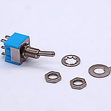 Перемикач тумблер живлення MTS202 250В 3А подвійний двополюсний DPDT ONON для радіотехніки Arduino DIY схем, фото 2