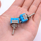 Перемикач тумблер живлення MTS202 250В 3А подвійний двополюсний DPDT ONON для радіотехніки Arduino DIY схем, фото 4