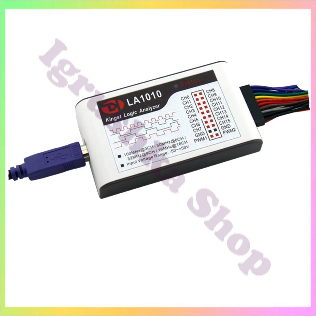 USB Логічний аналізатор 100 МГц 16 каналів Kingst LA1010 для цифрових схем MCU ARM FPGA аналізатор сигналів, фото 1