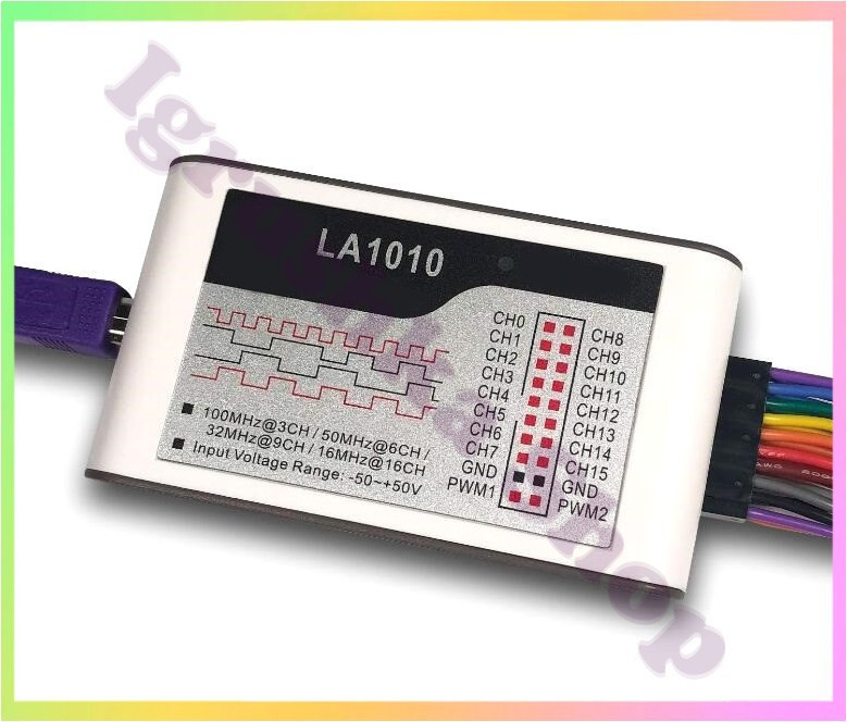 USB логічний аналізатор Kingst LA1010 100 МГц 16 каналів Type C для налагодження Arduino та цифрових схем, фото 1