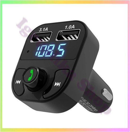 FM трансмітер для автомобіля Bluetooth MP3 X8 USB заряджання MicroSD відтворення музики компактний аудіопередавач, фото 1