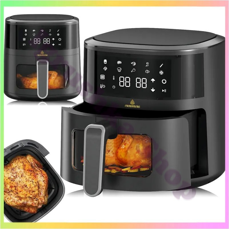Аерофритюрниця Crownberg CB-5551 без олії 5 л 2000 Вт сенсорне керування цифровий дисплей, фото 1
