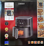 Аерофритюрниця Crownberg CB-5551 без олії 5 л 2000 Вт сенсорне керування цифровий дисплей, фото 2