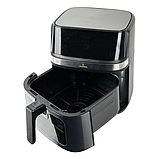 Аерофритниця безмасляна Crownberg CB-5555 8.5л аерогриль сенсорне управління 2000Вт чорний сірий великий об'єм програми готування, фото 4