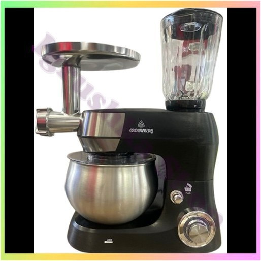 Кухонний комбайн 3 в 1 Crownberg CB-3409 міксер м'ясорубка блендер 2600 Вт нержавіюча сталь 5 літрів, фото 1