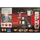 Кухонний комбайн 3 в 1 Crownberg CB-3409 міксер м'ясорубка блендер 2600 Вт нержавіюча сталь 5 літрів, фото 3