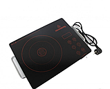 Інфрачервона плита Crownberg CB-1324 сенсорне керування 2000 Вт компактна електрична плита для кухні, фото 3