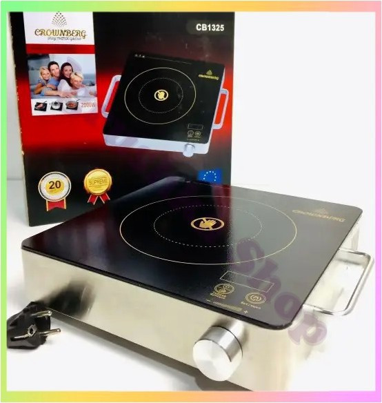 Інфрачервона плита Crownberg CB 1325 2000 Вт електрична настільна плита склокерамічна, фото 1