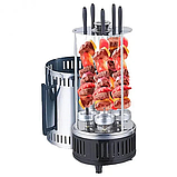 Електрошашличниця Crownberg CB-7415 для шашлику на 5 шампурів електрична гриль шашликниця для приготування овочів, фото 3