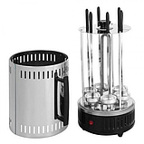 Електрошашличниця Crownberg CB-7416 1000 Вт для шашликів на 6 шампурів компактна швидка приготування м'яса риби овочів, фото 6