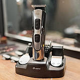 Професійна машинка для стрижки волосся Gemei GM 592 10 в 1 тример для бороди та вусів акумуляторна модель з насадками, фото 2