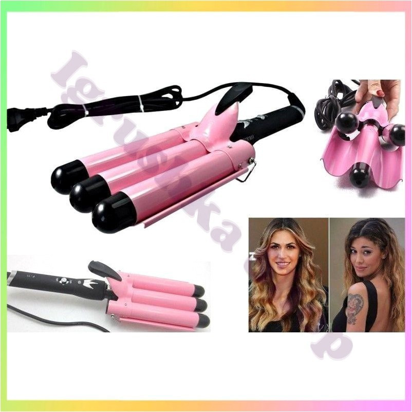 Потрійна плойка для завивки волосся Gemei GM 1956 керамічна плойка для укладання волосся хвилі кучері локони професійна плойка для, фото 1