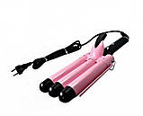 Потрійна плойка для завивки волосся Gemei GM 1956 керамічна плойка для укладання волосся хвилі кучері локони професійна плойка для, фото 2