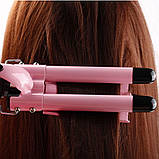 Потрійна плойка для завивки волосся Gemei GM 1956 керамічна плойка для укладання волосся хвилі кучері локони професійна плойка для, фото 6