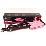 Потрійна плойка для завивки волосся Gemei GM 1956 керамічна плойка для укладання волосся хвилі кучері локони професійна плойка для, фото 7