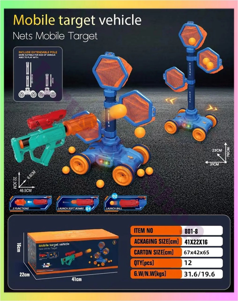Дитячий тир пістолет мобільна мішень іграшковий тир для дітей стрільба пневматичний пістолет мішень для тренування влучності, фото 1