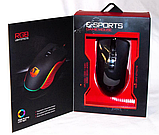 Провідна ігрова ведмедик JEDEL GM806 для ПК та ноутбука чорна з RGB підсвіткою ергономічний корпус 4000 DPI 6 кнопок USB Type-A, фото 2