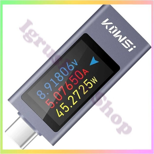 USB тестер KWS-X1 Type-C 4-30V 12A QC PD PPS для вимірювання струму напруги потужності та енергії зарядних пристроїв кабелів, фото 1