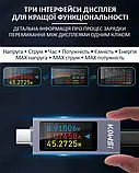 USB тестер KWS-X1 Type-C 4-30V 12A QC PD PPS для вимірювання струму напруги потужності та енергії зарядних пристроїв кабелів, фото 3