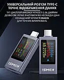 USB тестер KWS-X1 Type-C 4-30V 12A QC PD PPS для вимірювання струму напруги потужності та енергії зарядних пристроїв кабелів, фото 4